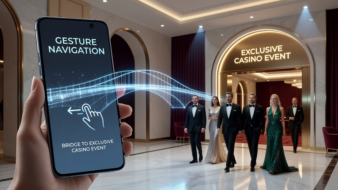 Players using gesture controls on phones while attending a live casino tournament at a resort