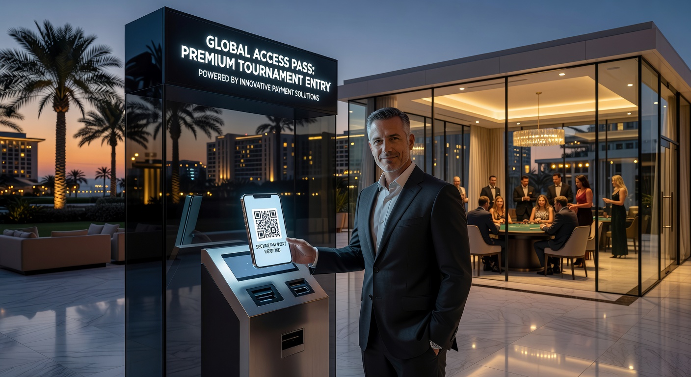 Digital payment terminals integrated at premium table tournament venues in international resort complexes