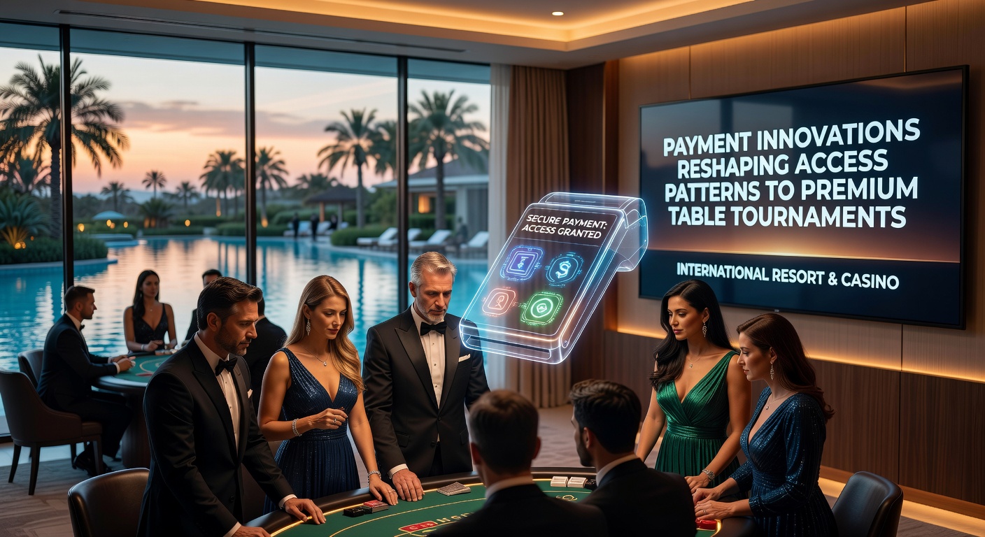 Tournament registration area featuring advanced payment kiosks at an international resort complex