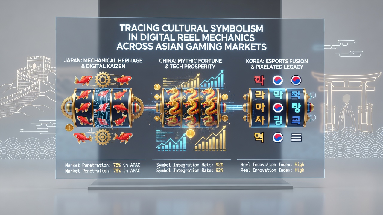 Close-up view of digital reels featuring koi fish and temple motifs integrated into Asian-themed slot gameplay